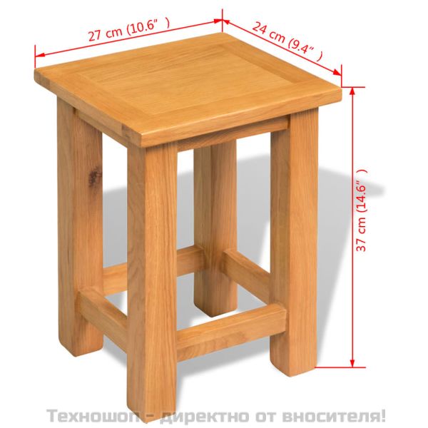 Крайна маса, 27x24x37 см, дъбов масив