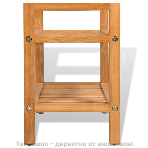 Поставка за обувки с 2 рафта, 50x27x40 см, дъбов масив