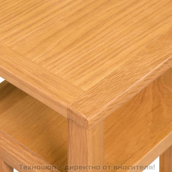 Помощна маса с рафт за списания, 27x35x55 см, дъбов масив