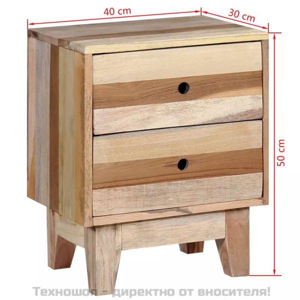 Нощно шкафче, регенерирано дърво масив