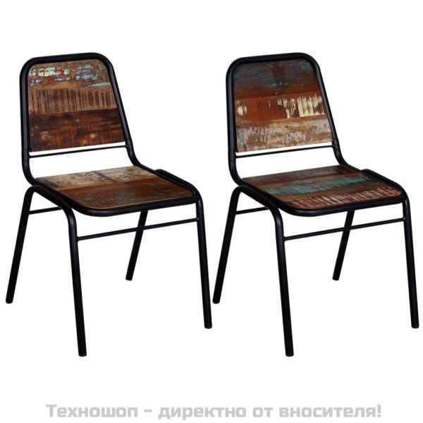 Трапезни столове, 2 бр, регенерирано дърво масив