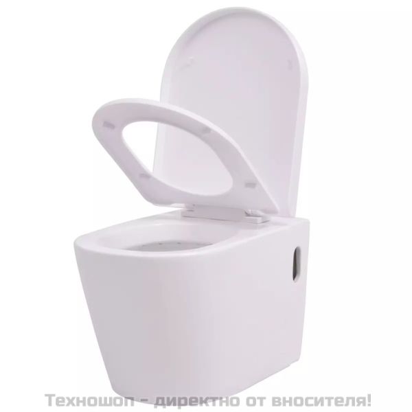 Окачена тоалетна чиния, керамична, бяла