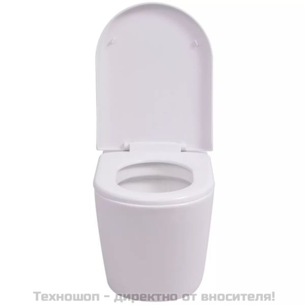 Окачена тоалетна чиния, керамична, бяла