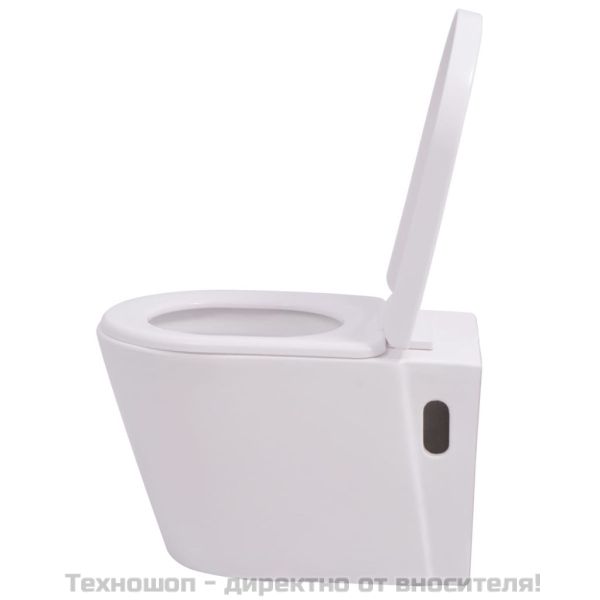 Окачена тоалетна чиния, керамична, бяла