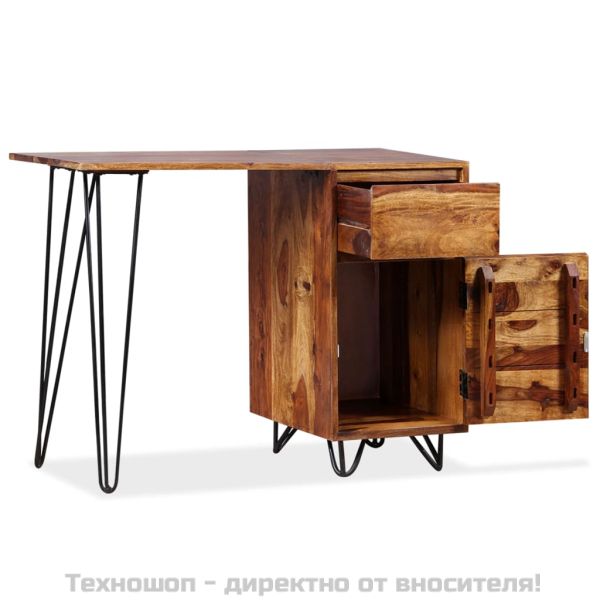 Бюро с 1 чекмедже и 1 шкаф, акация масив