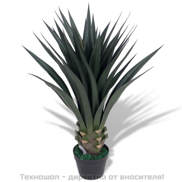 Изкуствено растение юка със саксия, 85 см, зелено