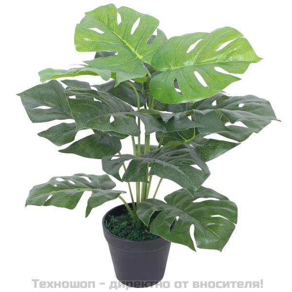 Изкуствено растение монстера със саксия, 45 см, зелено