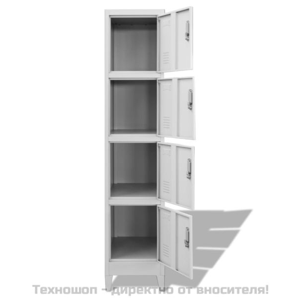 Заключващ се шкаф с 4 отделения, 38x45x180 cм