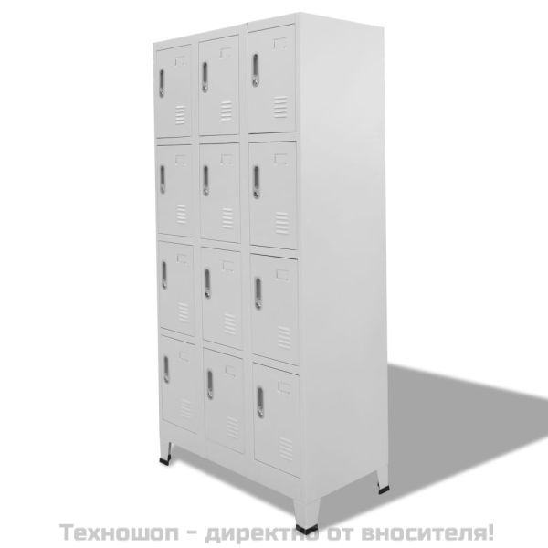 Заключващ се шкаф с 12 отделения, 90x45x180 см
