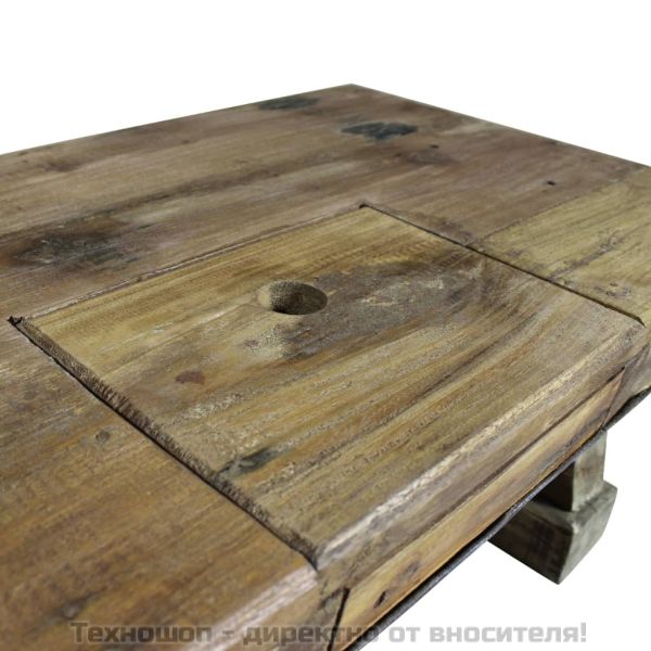 Маса за кафе, смесена регенерирана дървесина, 90x50x35 cм