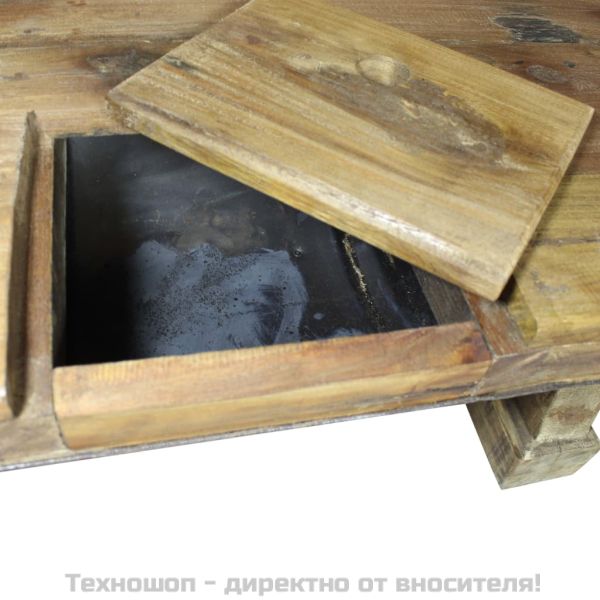 Маса за кафе, смесена регенерирана дървесина, 90x50x35 cм