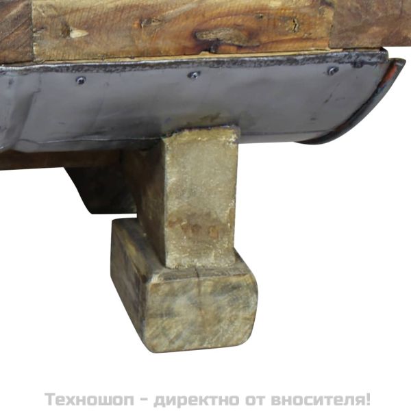 Маса за кафе, смесена регенерирана дървесина, 90x50x35 cм