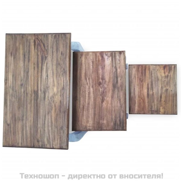 Комплект 3 стифиращи масички, махагоново дърво масив