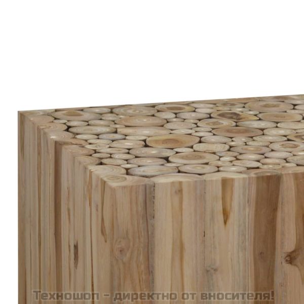 Кафе маса, естествен тик, 50x50x35 cм