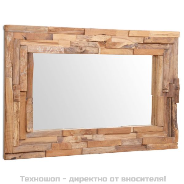 Декоративно огледало, тиково дърво, 90x60 см, правоъгълно