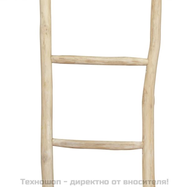 Стълба за кърпи, 5 стъпала, тиково дърво, 45x150 cм, натурална