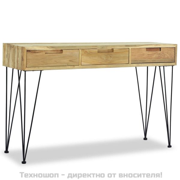 Конзолна маса, 120x35x76 cм, тик масив