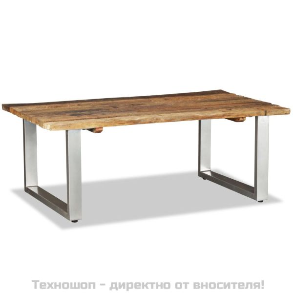 Маса за кафе, регенерирано дърво масив, 100x60x38 cм