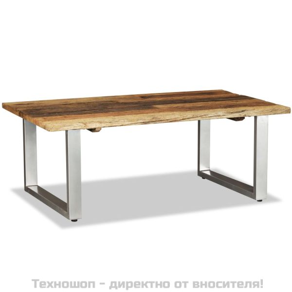 Маса за кафе, регенерирано дърво масив, 100x60x38 cм