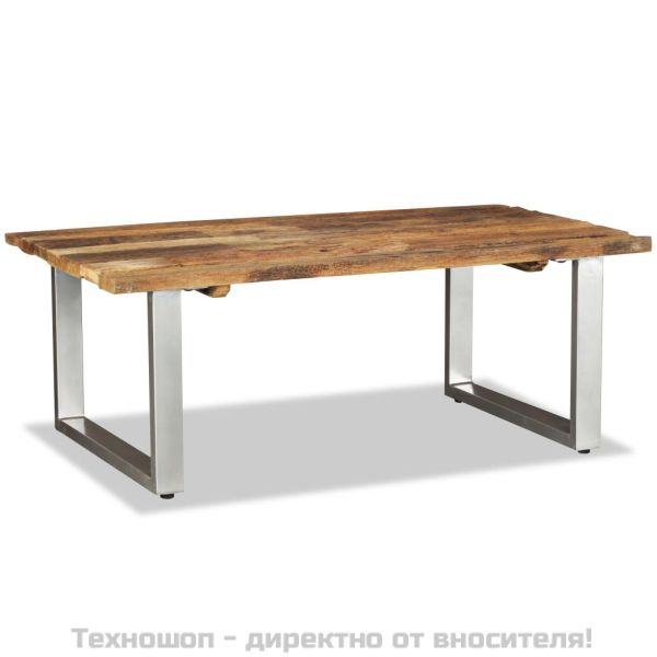 Маса за кафе, регенерирано дърво масив, 100x60x38 cм