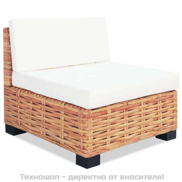 Комплект мека мебел, 18 части, естествен ратан