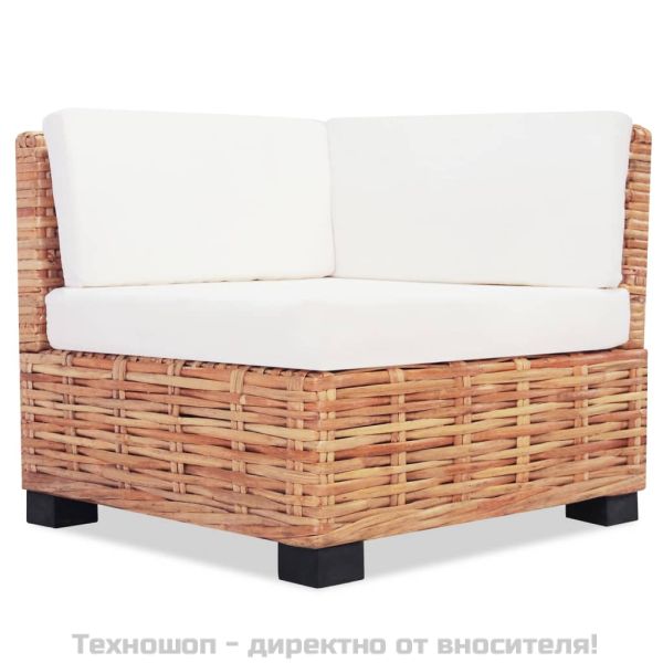 Комплект мека мебел, 16 части, естествен ратан