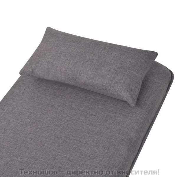 Въртящ се разтегателен фотьойл, тъмносив, текстил