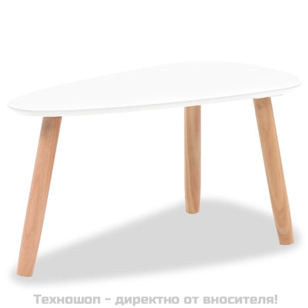 Комплект кафе маси, 2 части, иглолистна дървесина масив, бял