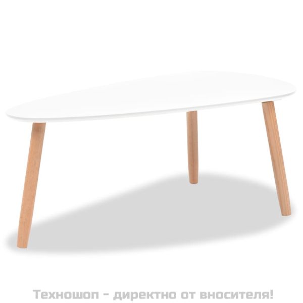 Комплект кафе маси, 2 части, иглолистна дървесина масив, бял