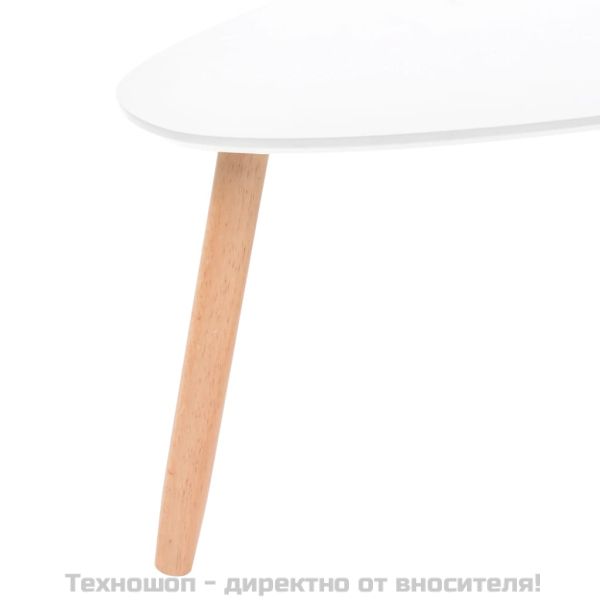 Комплект кафе маси, 2 части, иглолистна дървесина масив, бял