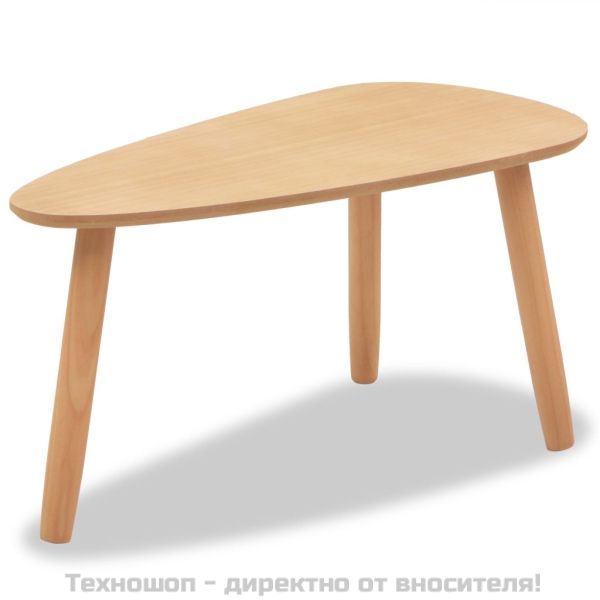 Комплект кафе маси, 2 части, иглолистна дървесина масив, кафяв