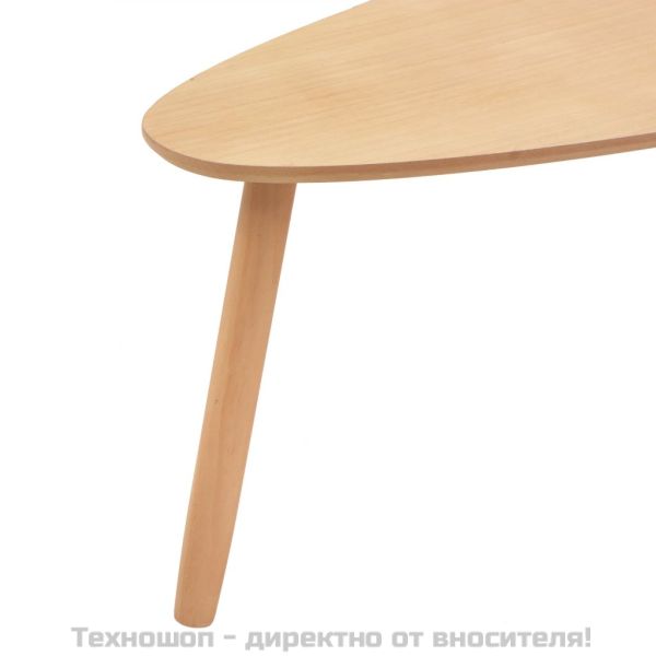 Комплект кафе маси, 2 части, иглолистна дървесина масив, кафяв