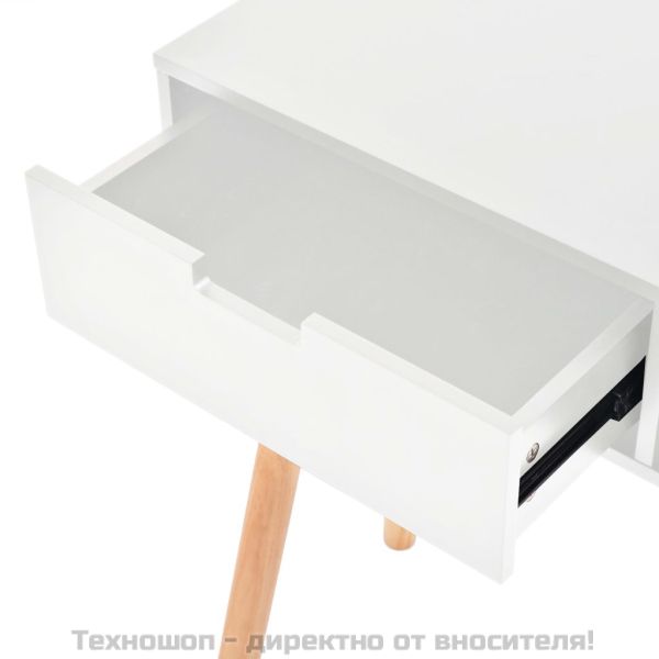 Конзолна маса, иглолистна дървесина масив, 80x30x72 cм, бяла