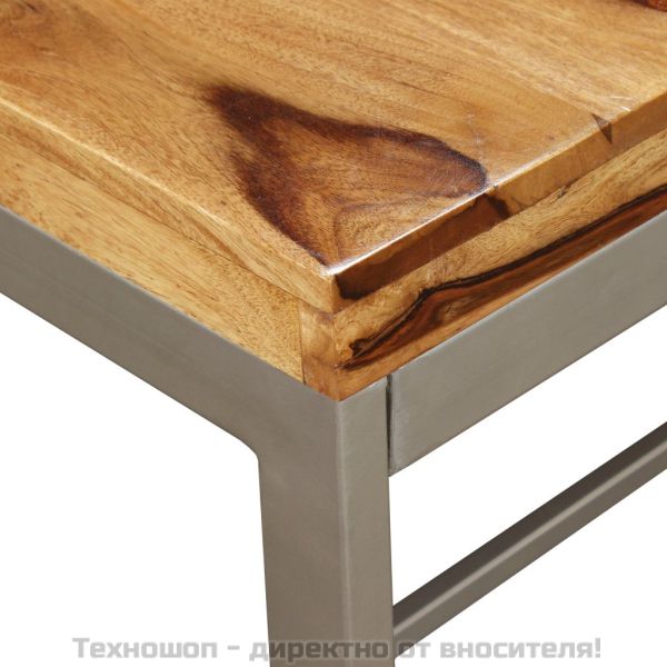 Трапезна маса, акация масив и стомана, 180 cм