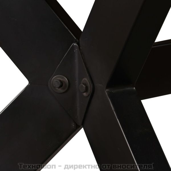 Трапезна маса, мангово дърво масив, стоманена основа, 180 cм