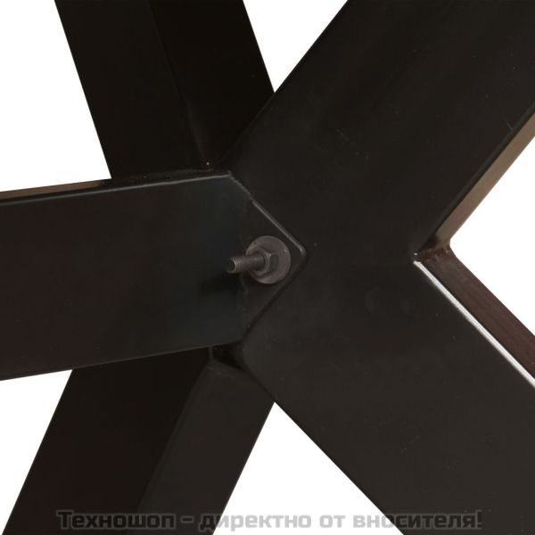 Трапезна маса, мангово дърво масив, стоманена основа, 180 cм