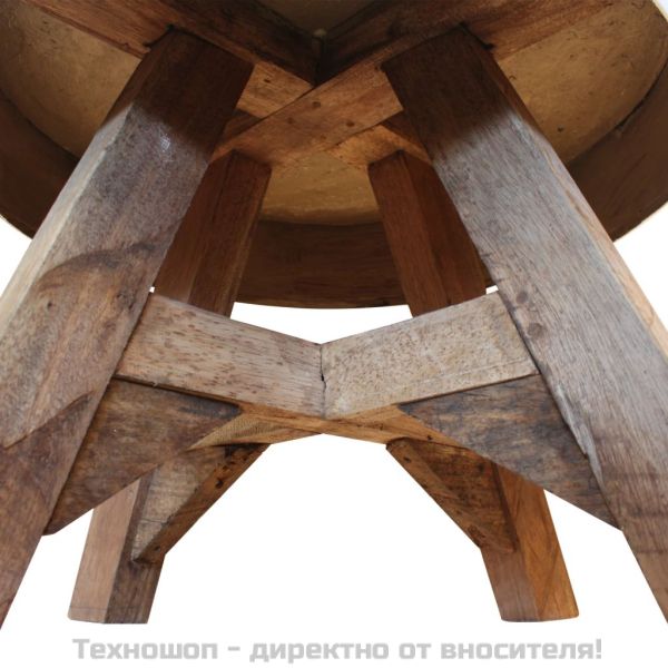 Маса за кафе, регенерирано дърво масив, 60x45 cм, бяла