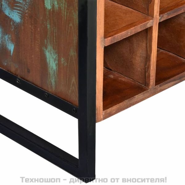 Стойка за вино за 16 бутилки, регенерирана дървесина масив