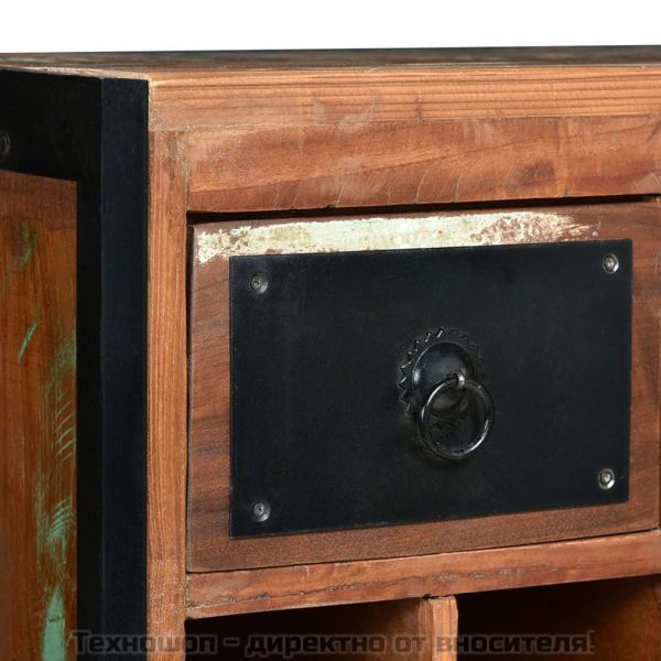 Стойка за вино за 16 бутилки, регенерирана дървесина масив