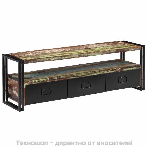 ТВ шкаф, регенерирано дърво масив, 120x30x40 cм