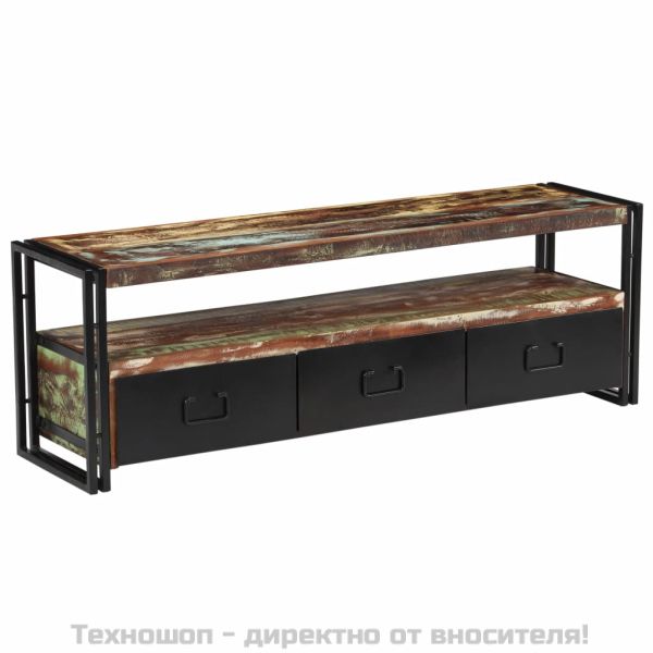 ТВ шкаф, регенерирано дърво масив, 120x30x40 cм