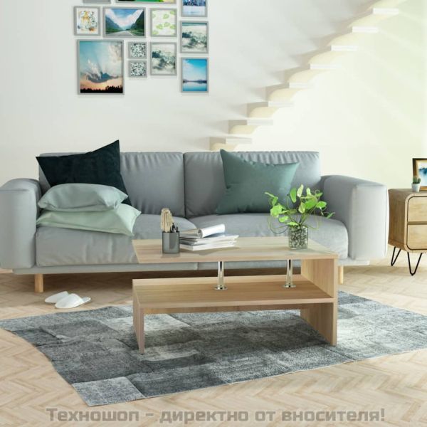 Холна маса, инженерно дърво, 90x59x42 см, дъб