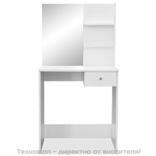 Тоалетна масичка, инженерно дърво, 75x40x141 см, бяла