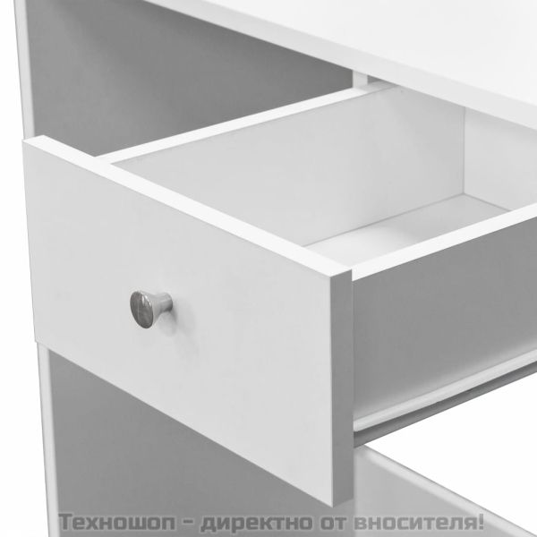 Тоалетна масичка, инженерно дърво, 75x40x141 см, бяла