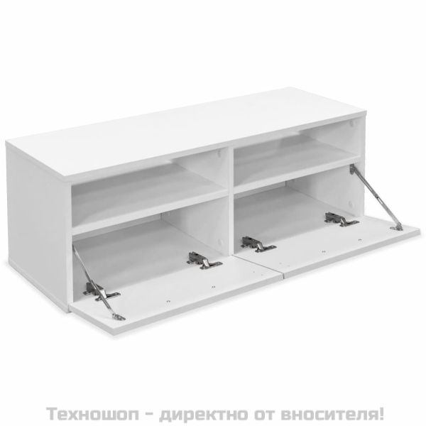 ТВ шкаф, инженерно дърво, 95x35x36 см, бял