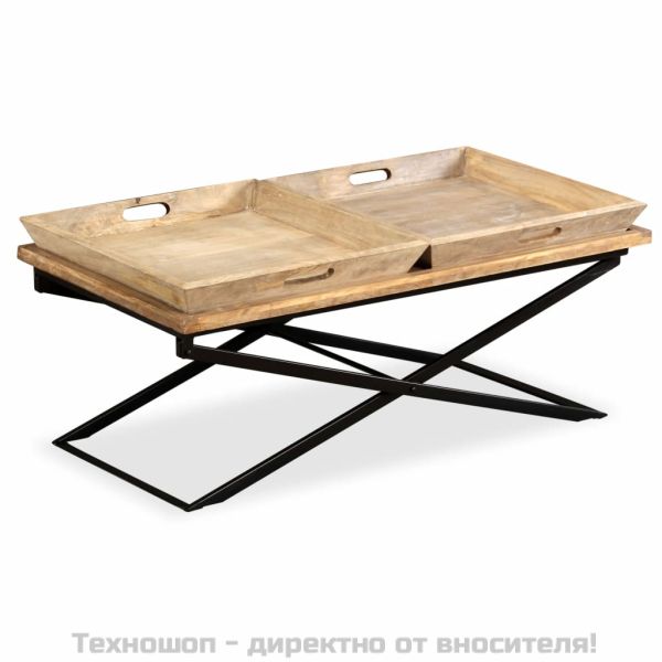 Маса за кафе от мангово дърво масив, 110x55x42 cм