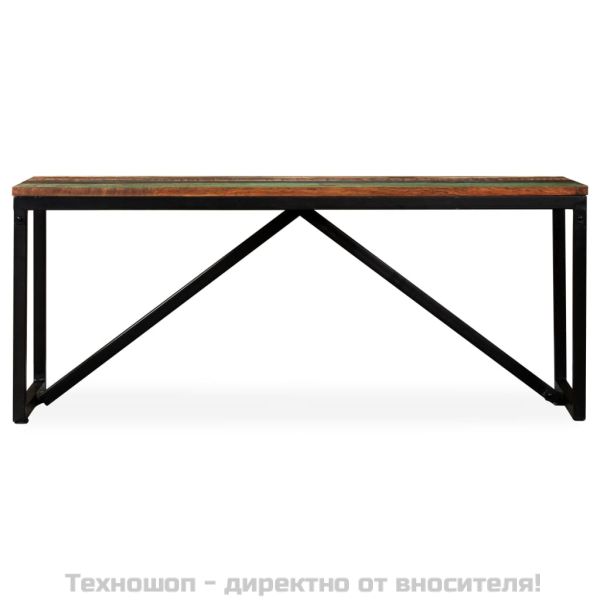 Пейка от регенерирано дърво масив, 110х35х45 см