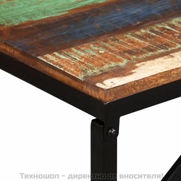 Пейка от регенерирано дърво масив, 110х35х45 см