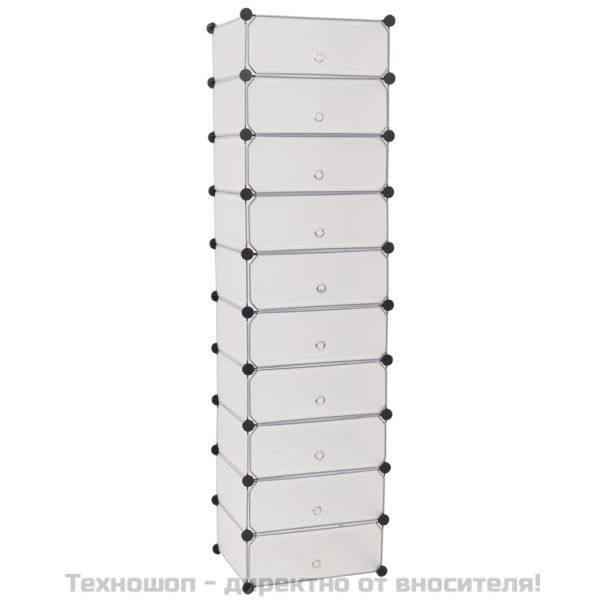 Сглобяем органайзер за обувки, 10 отделения, бял