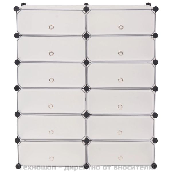 Сглобяем органайзер за обувки, 12 отделения, бял